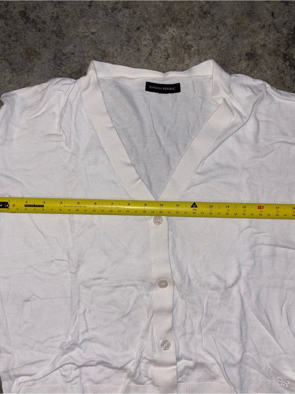 Banana Republic Cardigan Sweater Womens Medium White Cotton V Neck Button Front - Picture 11 of 14